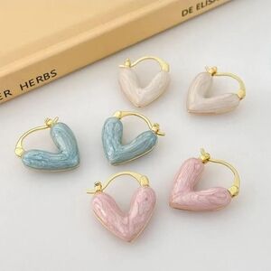 Sweet pair Shape of plating heart Alloy Earrings